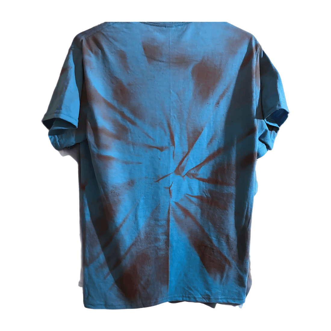 “AceYourGame” Crown Tee — Blue Shirt, Black Logo, Red Fade (Stencil Design) - AYGOfficialStore
