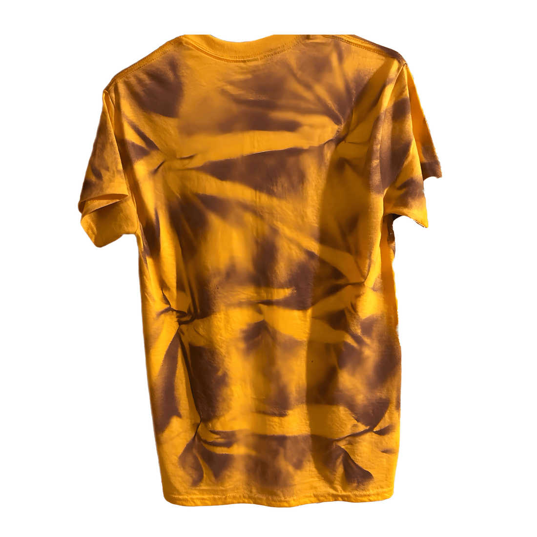 One - of - a - Kind “AceYourGame” Crown Tee — Gold Shirt, Blue Logo, Purple Fade (Stencil Design) - AYGOfficialStore