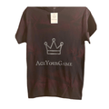 Handmade “AceYourGame” Crown Tee — Black Shirt, White Logo, Neon Pink Fade (Stencil Design) - AYGOfficialStore